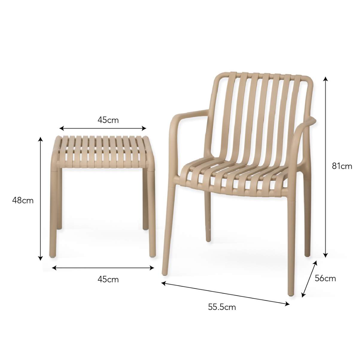 Garden Trading Edgeworth Armchair & Side Table Set Clay