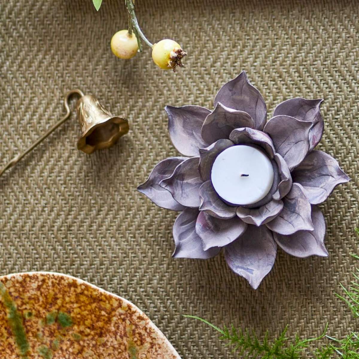 Bloomingville Eira Votive, Brown, Stoneware