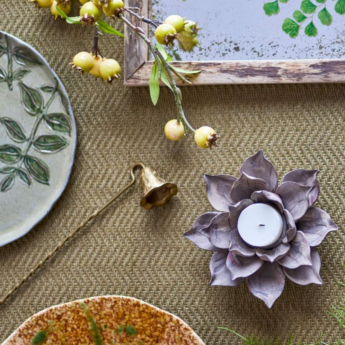 Bloomingville Eira Votive, Brown, Stoneware
