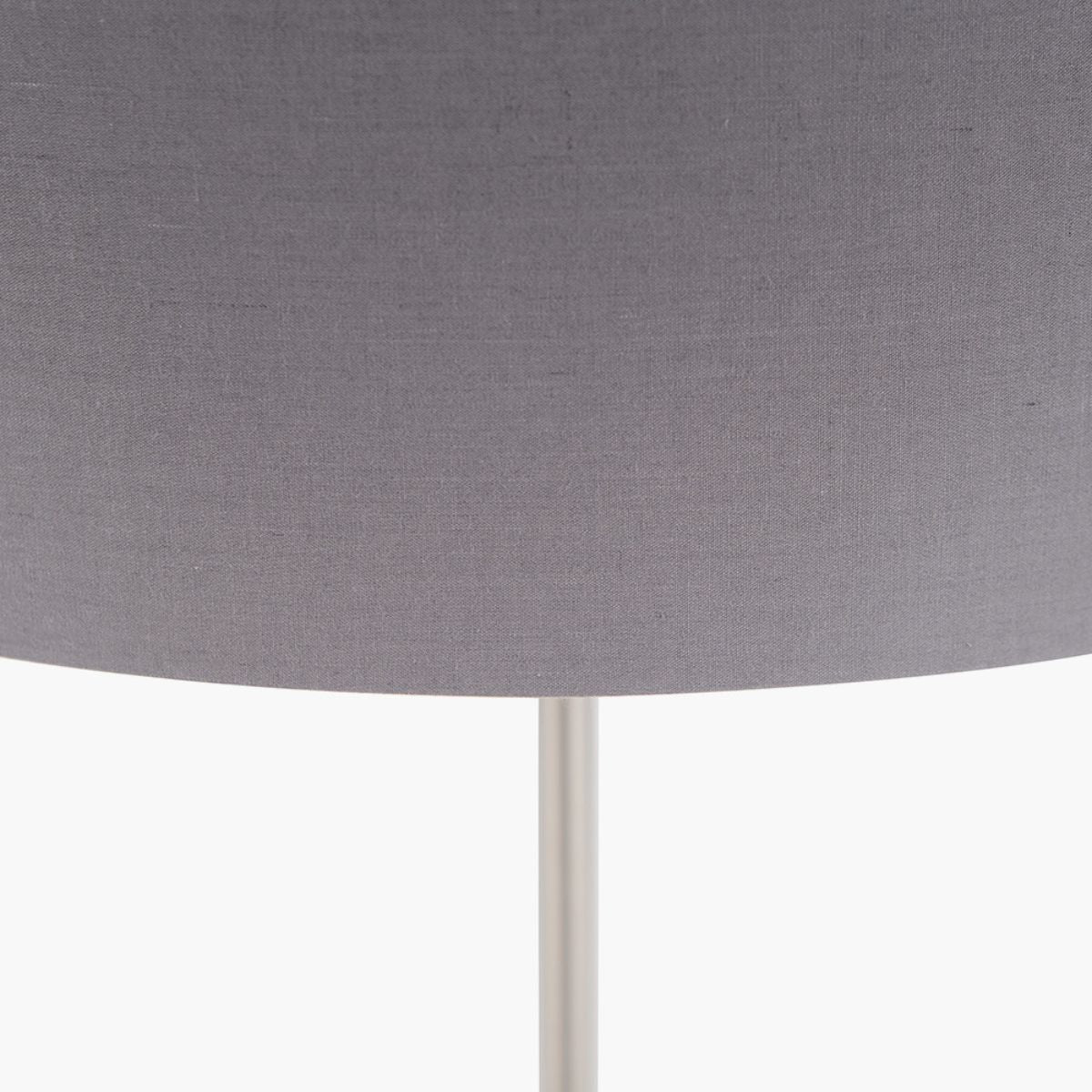 Pacific Lifestyle Elin Brushed Silver and Steel Grey Floor Lamp