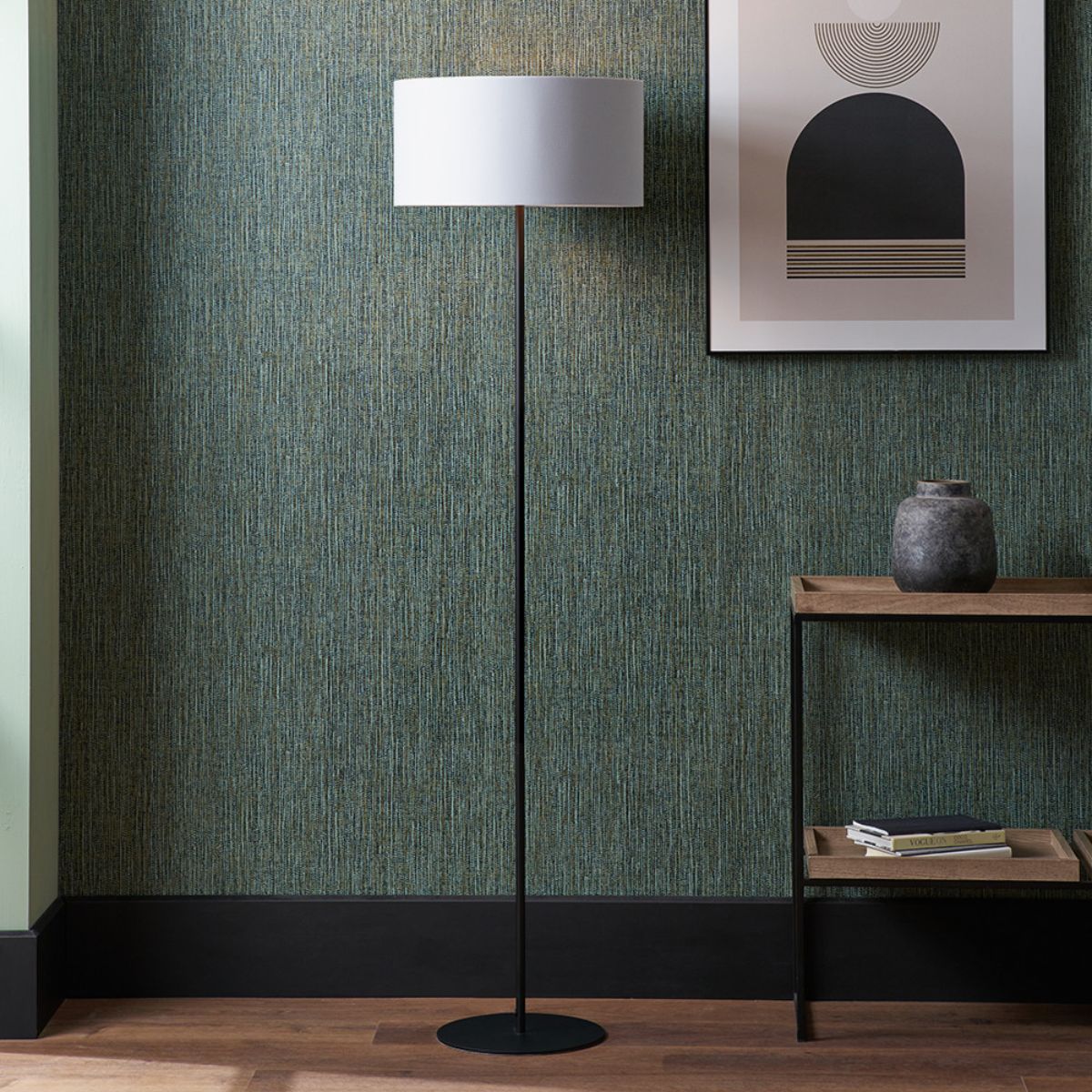 Pacific Lifestyle Elin Matt Black and Ivory Floor Lamp