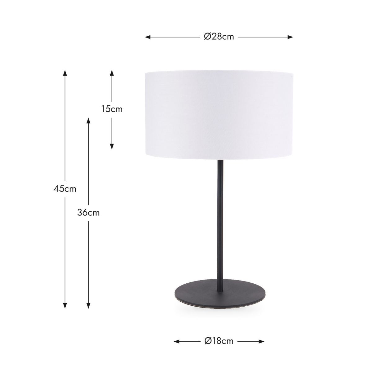 Pacific Lifestyle Elin Matt Black and Ivory Table Lamp