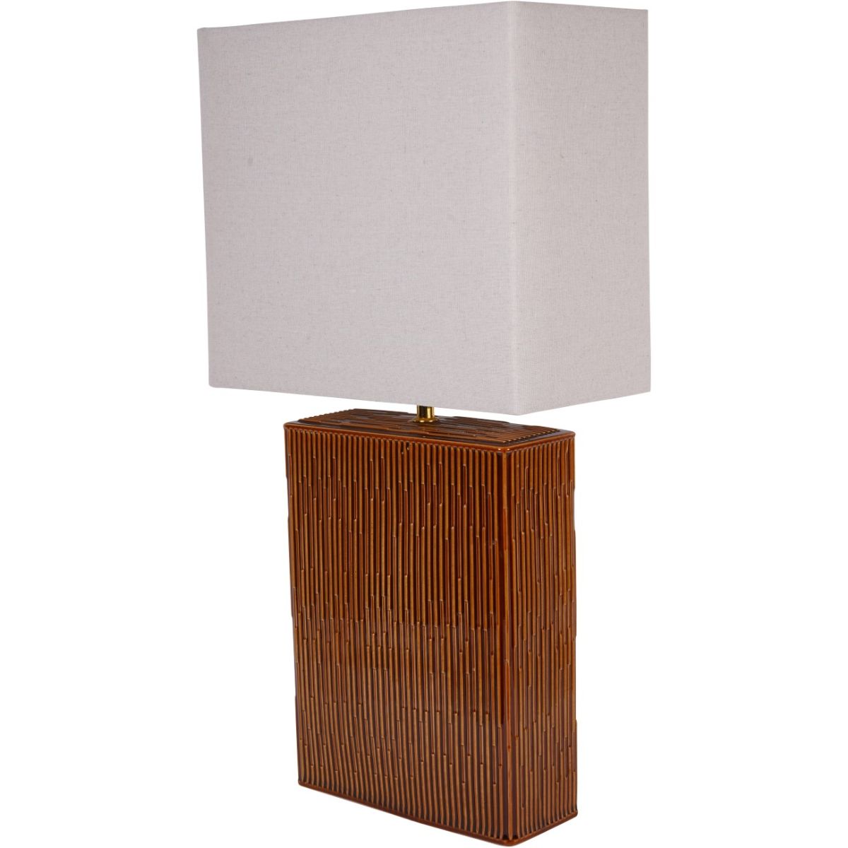 Libra Interiors Elk Square Ceramic Lamp Terracotta with Shade E27 60W