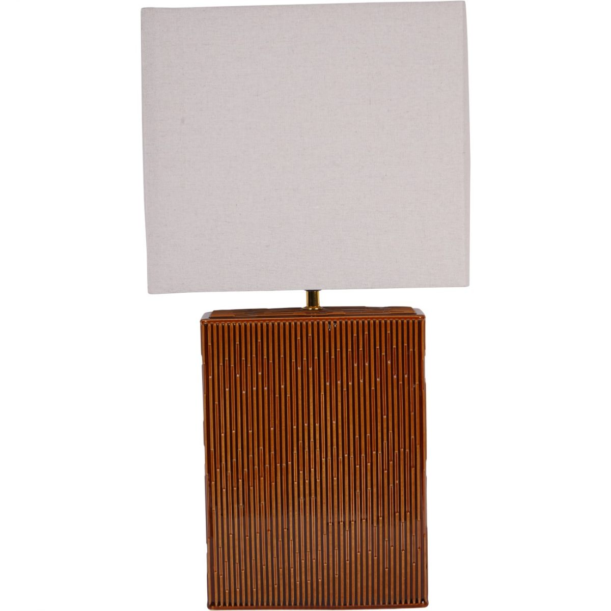 Libra Interiors Elk Square Ceramic Lamp Terracotta with Shade E27 60W