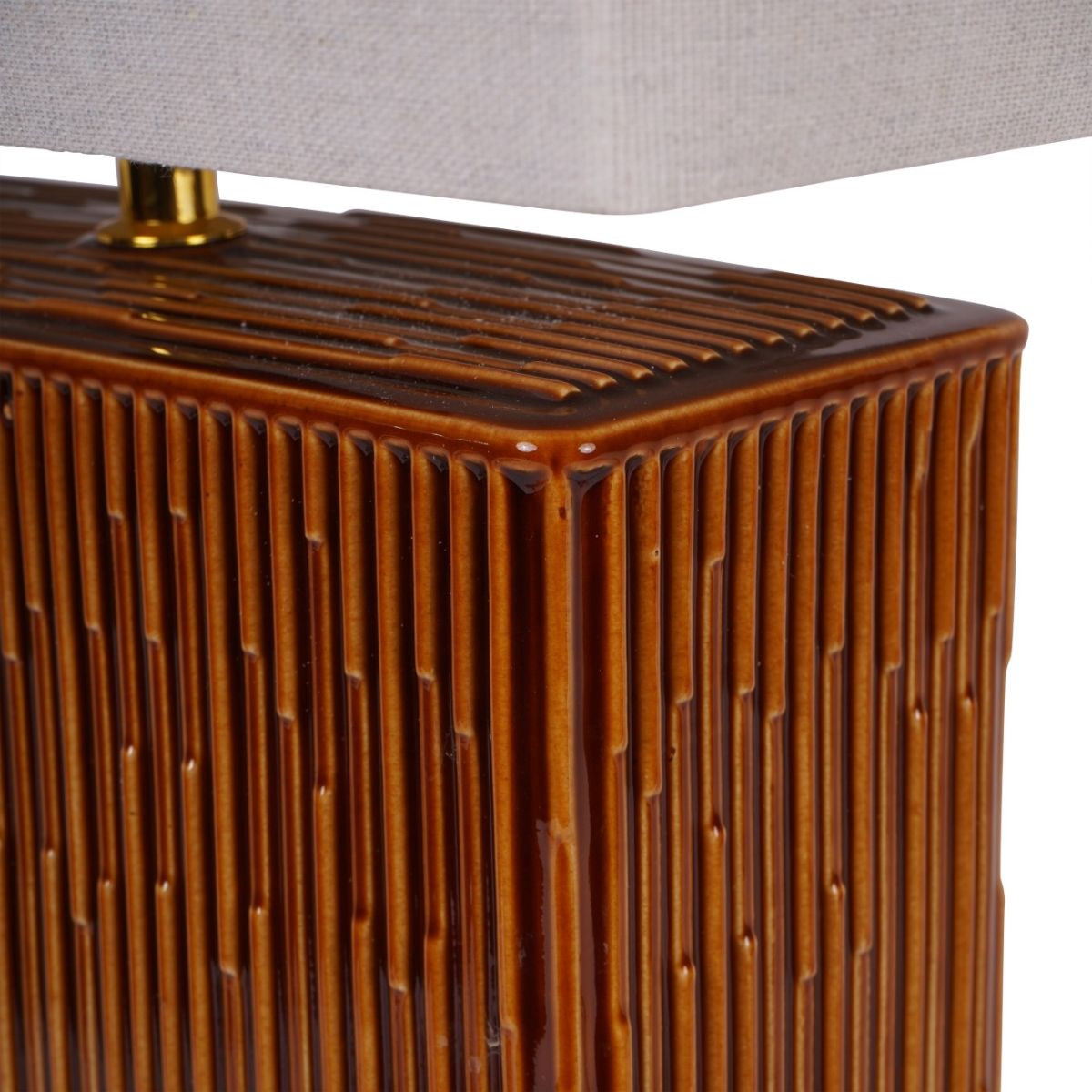 Libra Interiors Elk Square Ceramic Lamp Terracotta with Shade E27 60W