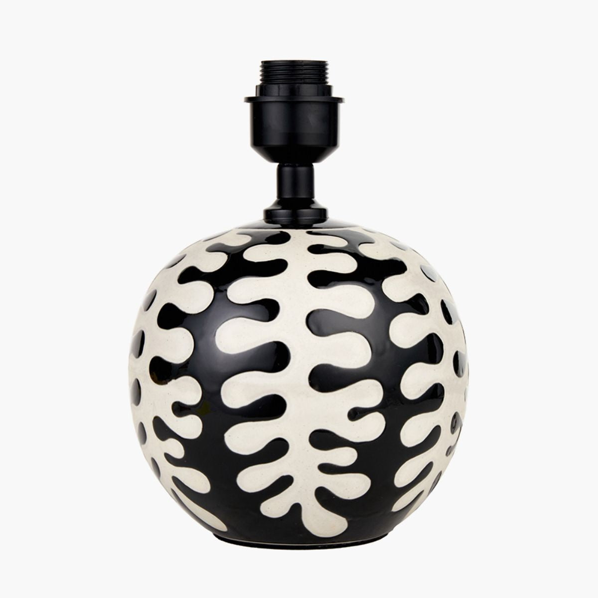 Pacific Lifestyle Elkorn Black and White Coral Ceramic Table Lamp Base