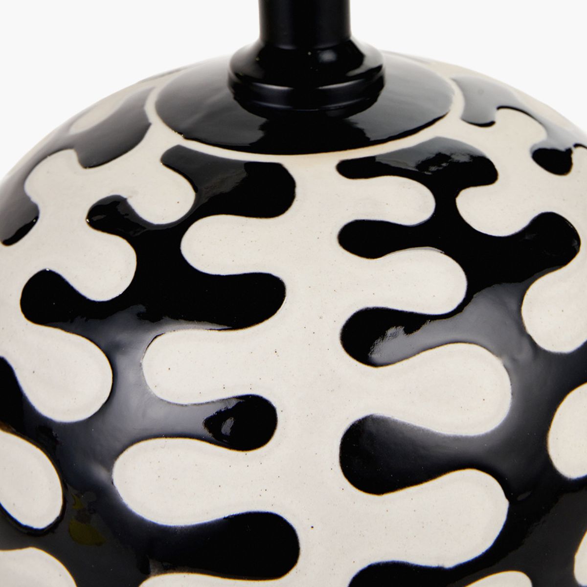 Pacific Lifestyle Elkorn Black and White Coral Ceramic Table Lamp Base