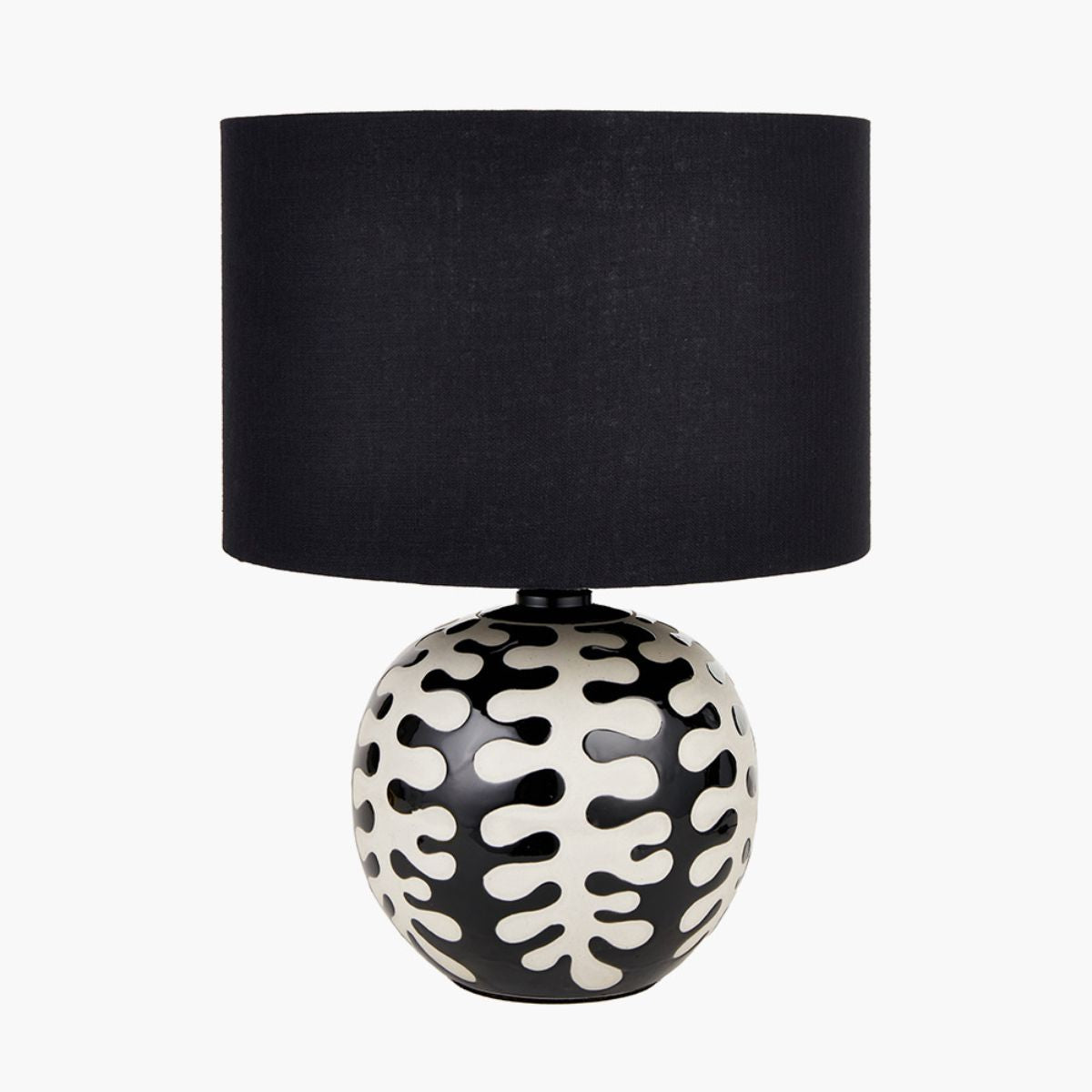Pacific Lifestyle Elkorn Black and White Coral Ceramic Table Lamp Base