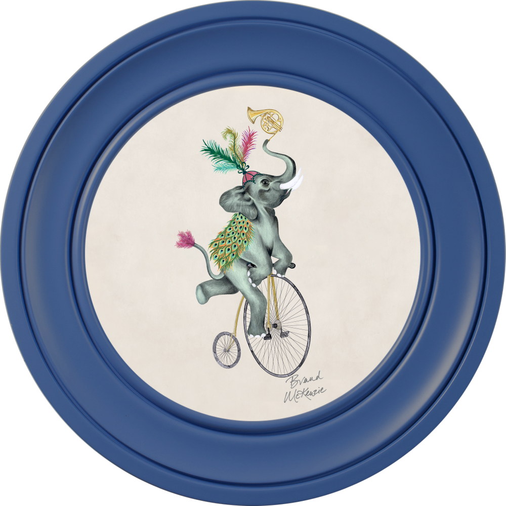 Brand McKenzie Balancing Act Elliot Framed Round Art Print with Chalk White Background