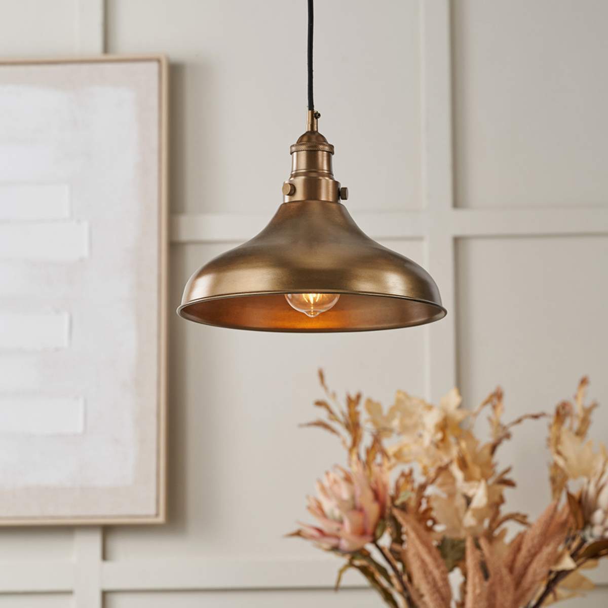 Pacific Lifestyle Ellis Antique Brass Café Metal Pendant