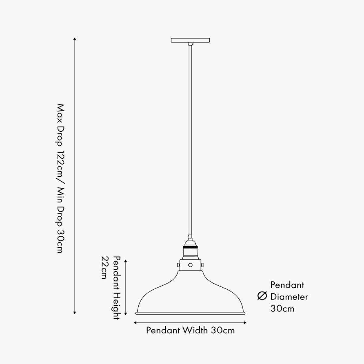 Pacific Lifestyle Ellis Antique Brass Café Metal Pendant