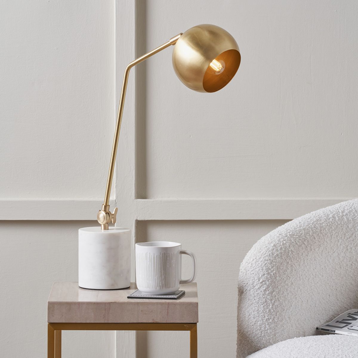 Pacific Lifestyle Eloise Gold Metal and Marble Table Lamp