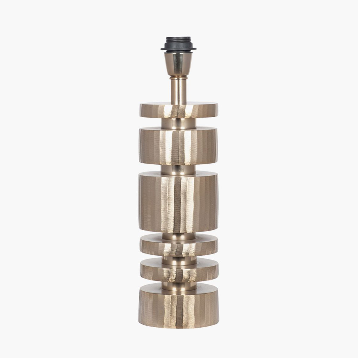 Pacific Lifestyle Elon Champagne Gold Metal Stacked Cylinder Table Lamp Base