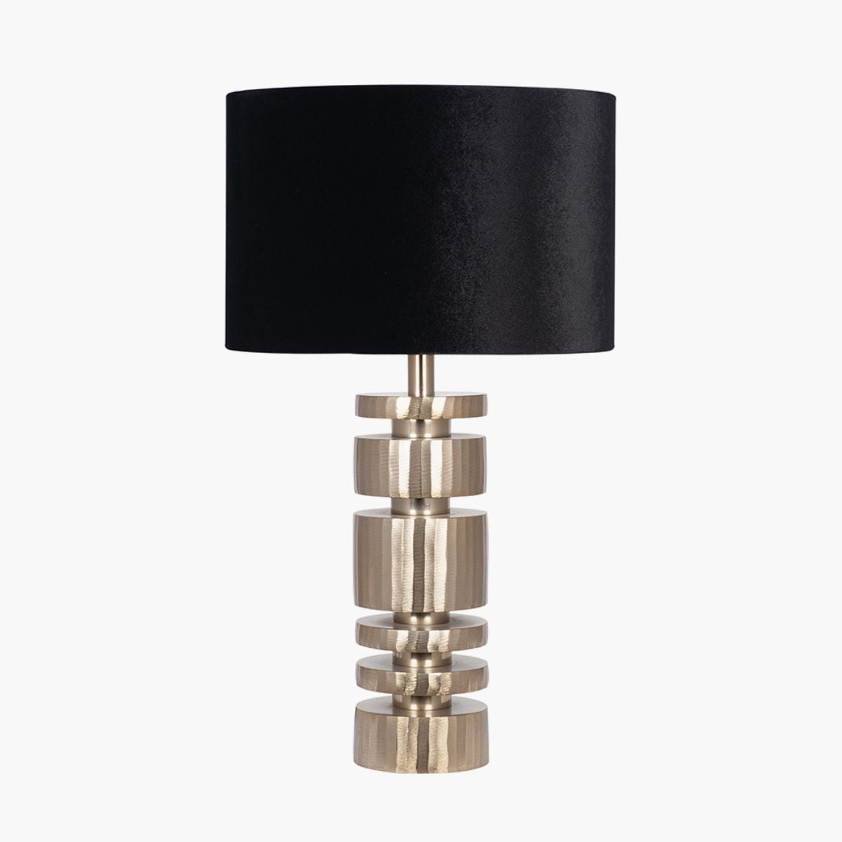 Pacific Lifestyle Elon Champagne Gold Metal Stacked Cylinder Table Lamp Base