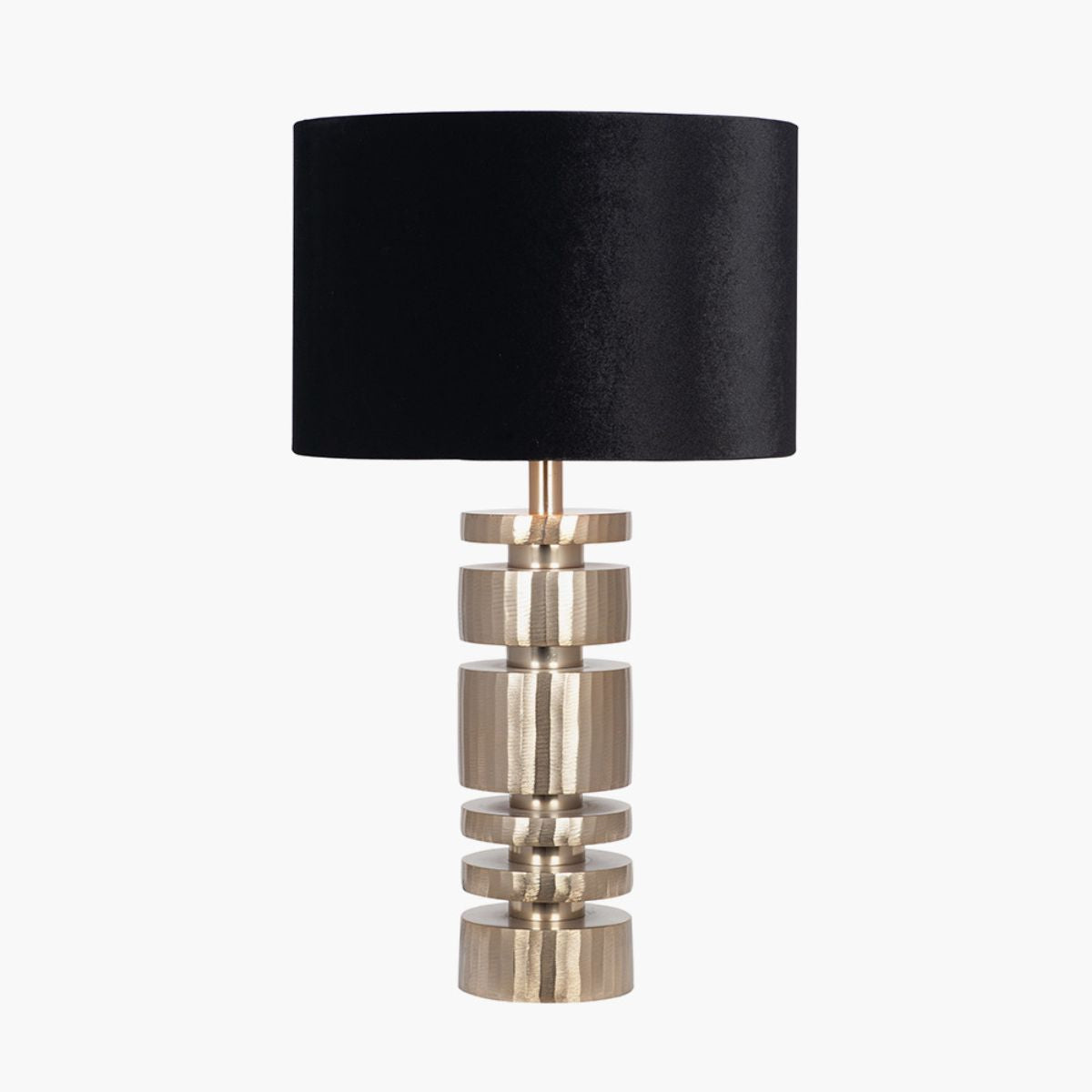 Pacific Lifestyle Elon Champagne Gold Metal Stacked Cylinder Table Lamp Base