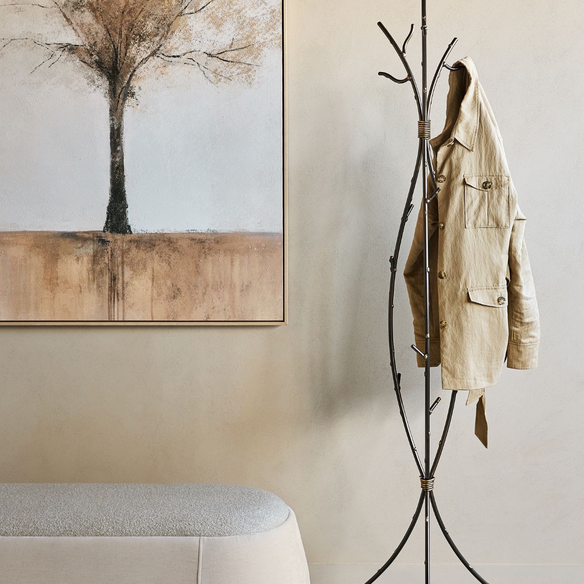 Libra Interiors Ember Iron Coat Rack 175cm