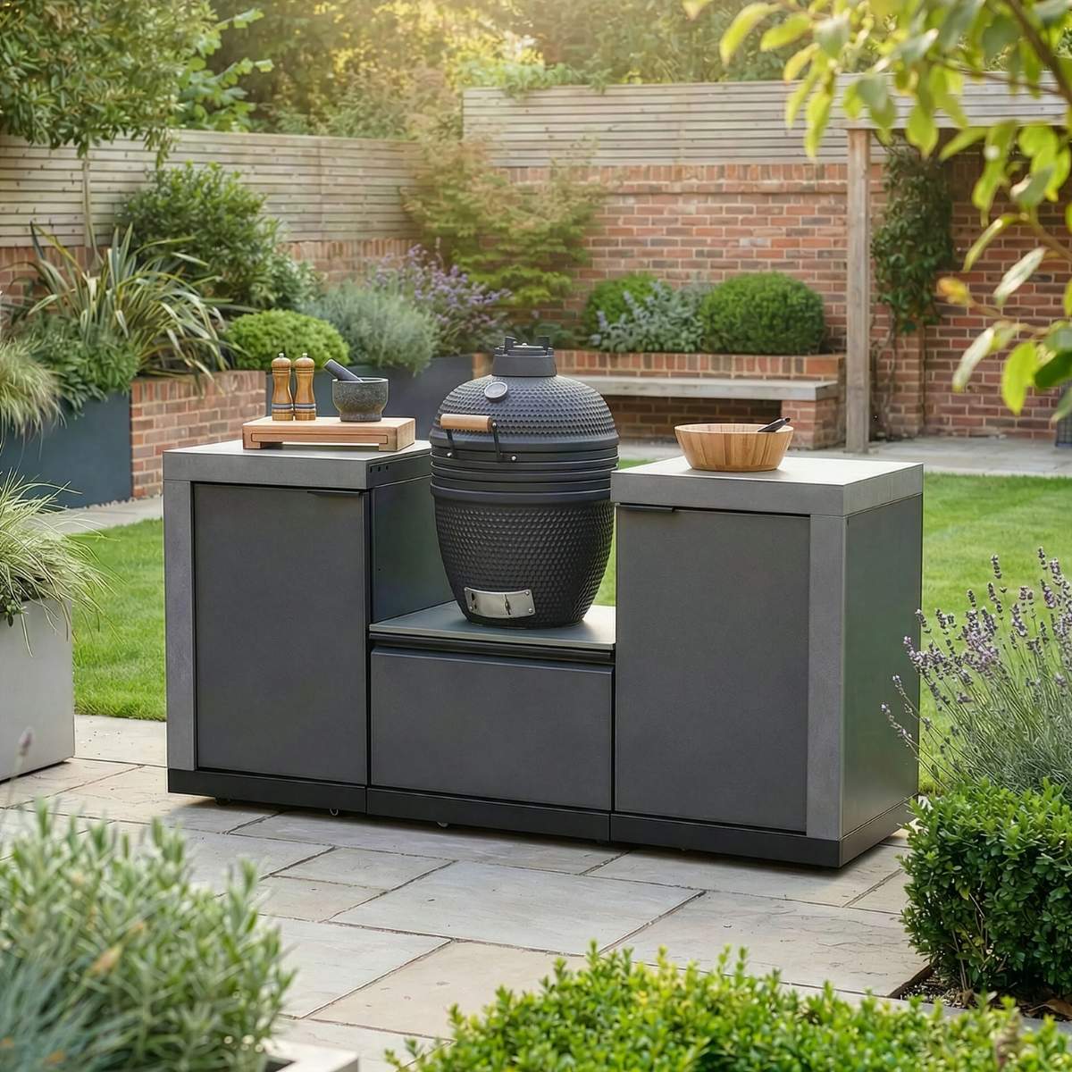 Maze - Ember Small Linear Outdoor Kitchen Kamado Set