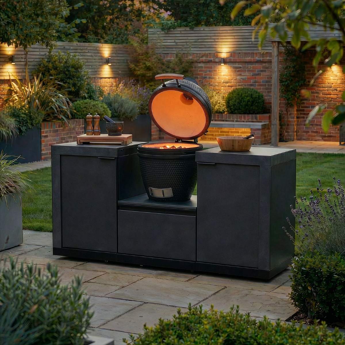 Maze - Ember Small Linear Outdoor Kitchen Kamado Set