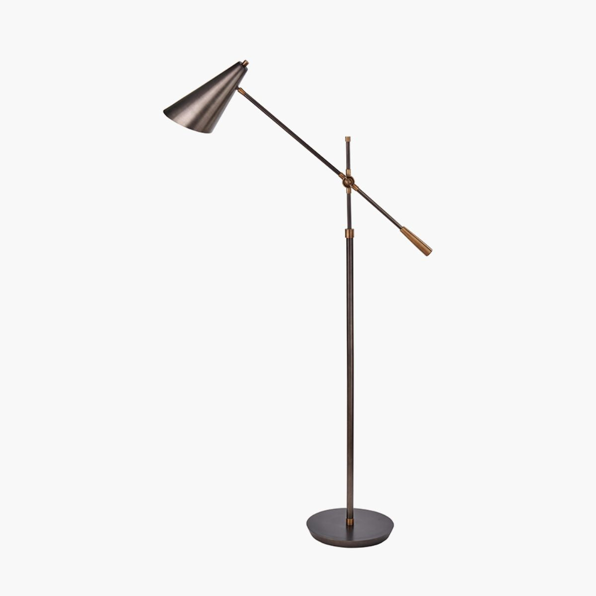 Pacific Lifestyle Emiliano Antique Bronze and Antique Brass Adjustable Task Floor Lamp