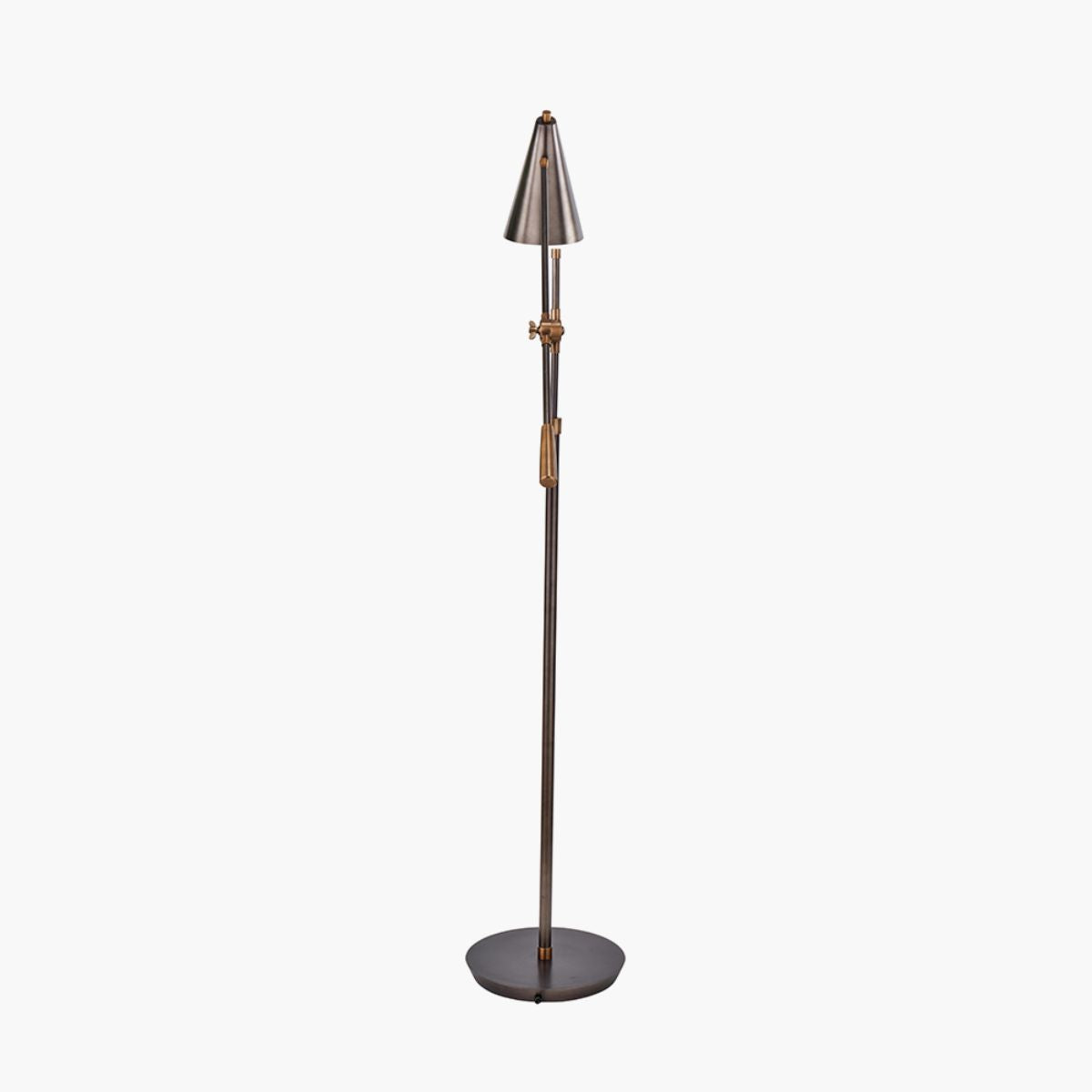 Pacific Lifestyle Emiliano Antique Bronze and Antique Brass Adjustable Task Floor Lamp