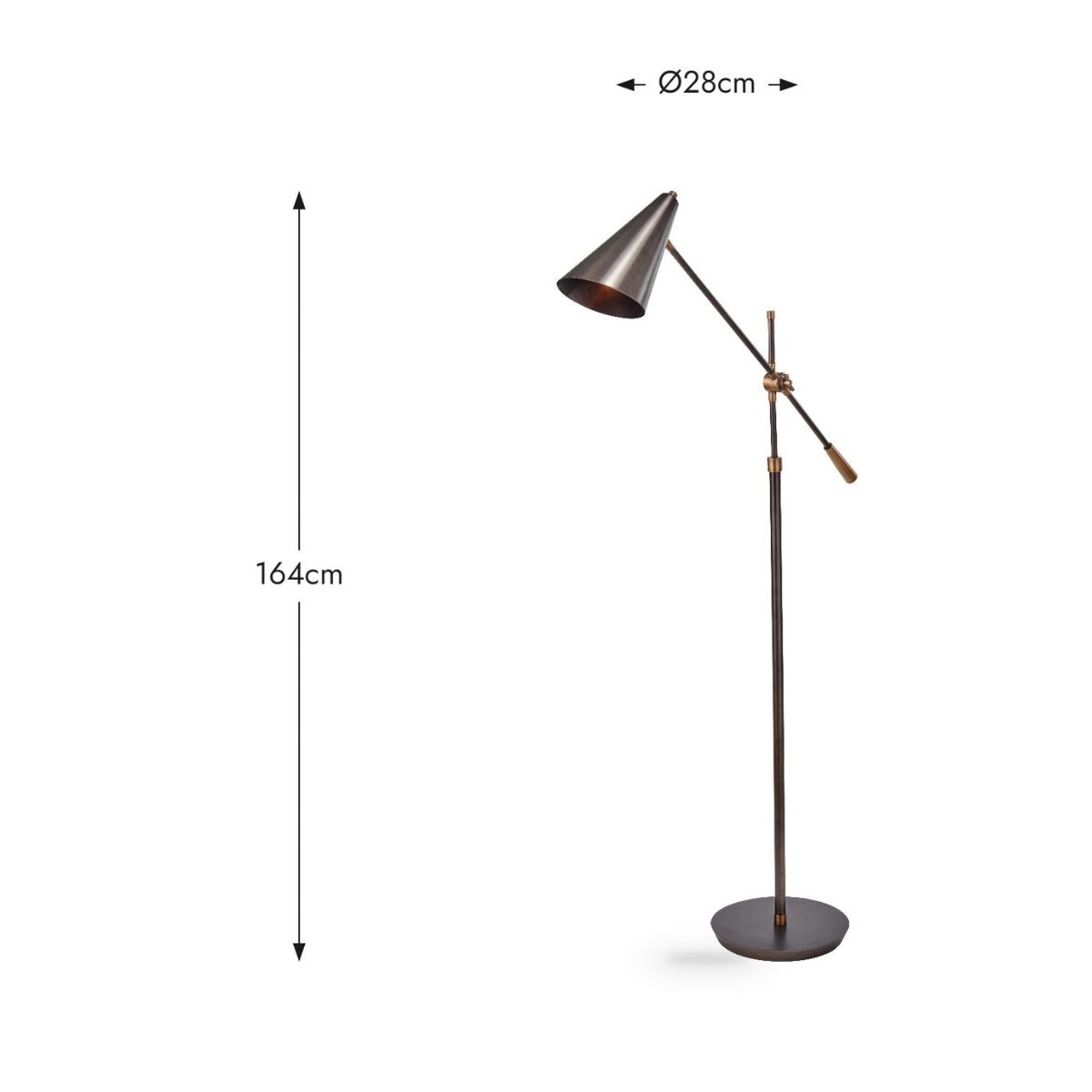 Pacific Lifestyle Emiliano Antique Bronze and Antique Brass Adjustable Task Floor Lamp