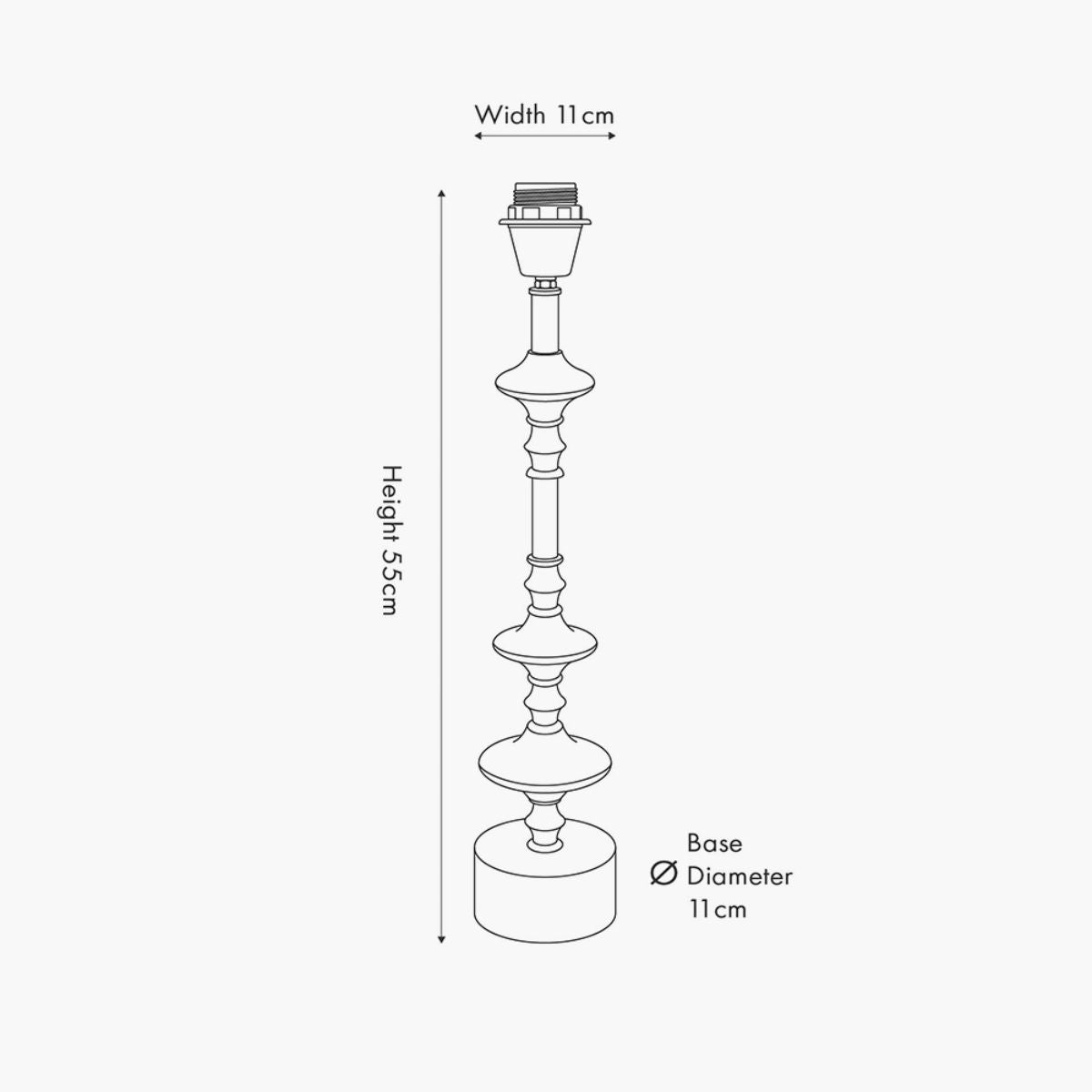 Pacific Lifestyle Emilio Matt Black Candlestick Table Lamp Base
