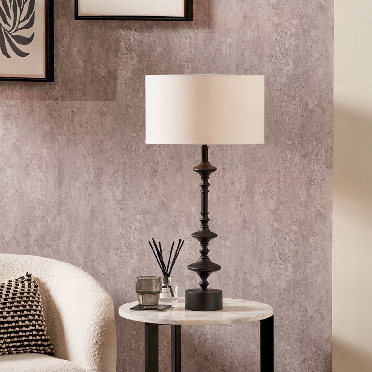 Pacific Lifestyle Emilio Matt Black Candlestick Table Lamp Base
