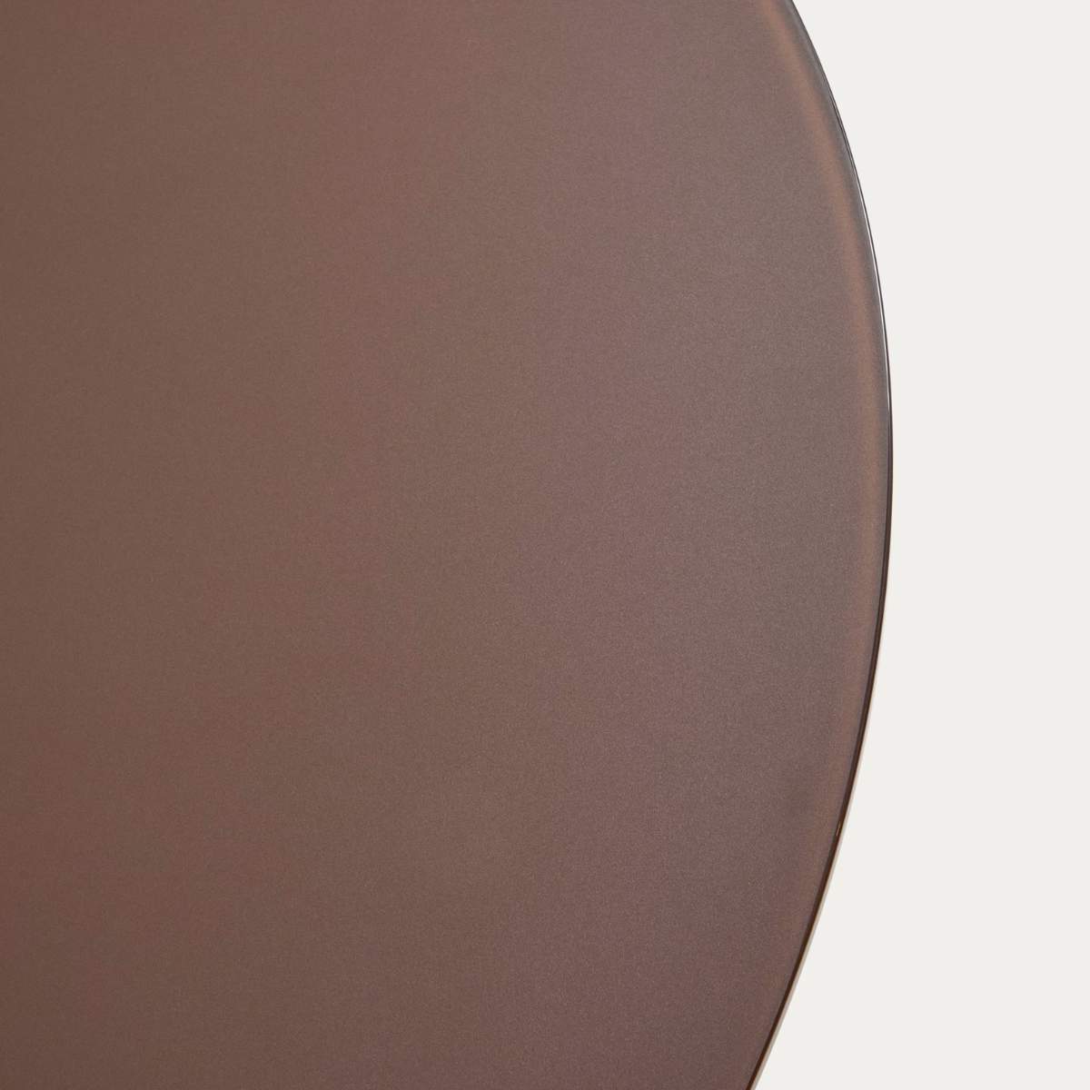 Kave Home Erice round table in aluminium and ecru tempered glass Ø120 cm