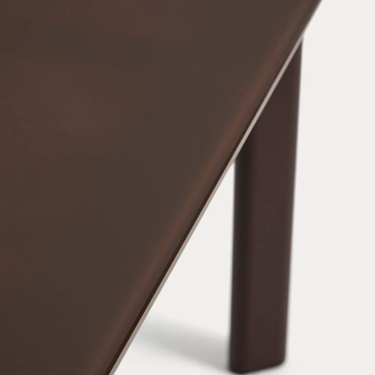 Kave Home Erice oval table in aluminium and ecru tempered glass 180 x 90 cm