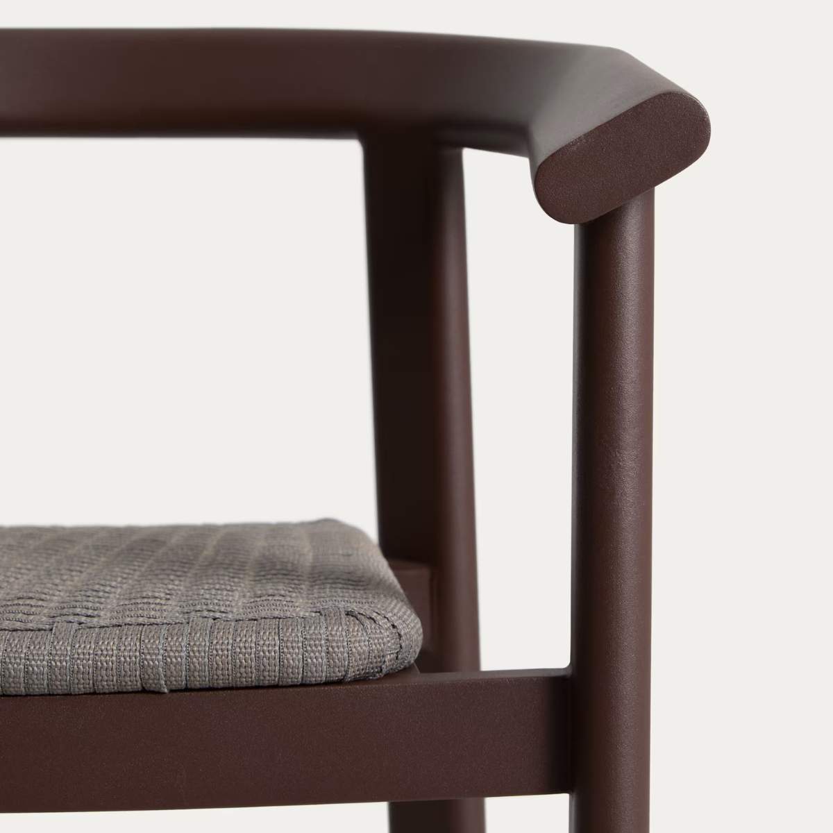 Kave Home Erice stool in aluminium and ecru rope cord 75cm