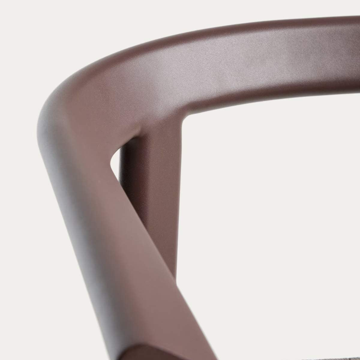 Kave Home Erice stool in aluminium and ecru rope cord 65cm