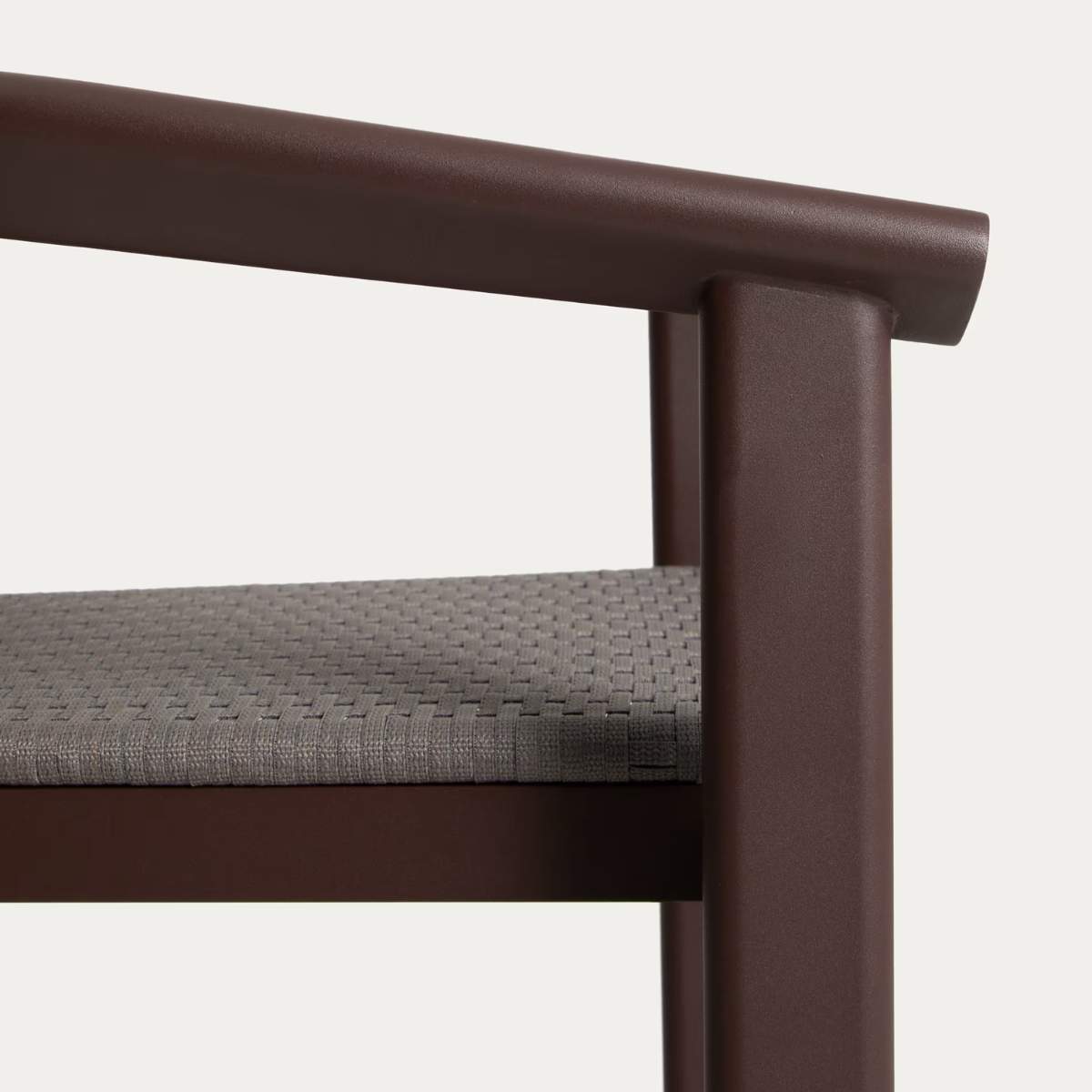 Kave Home Erice stool in aluminium and ecru rope cord 75cm