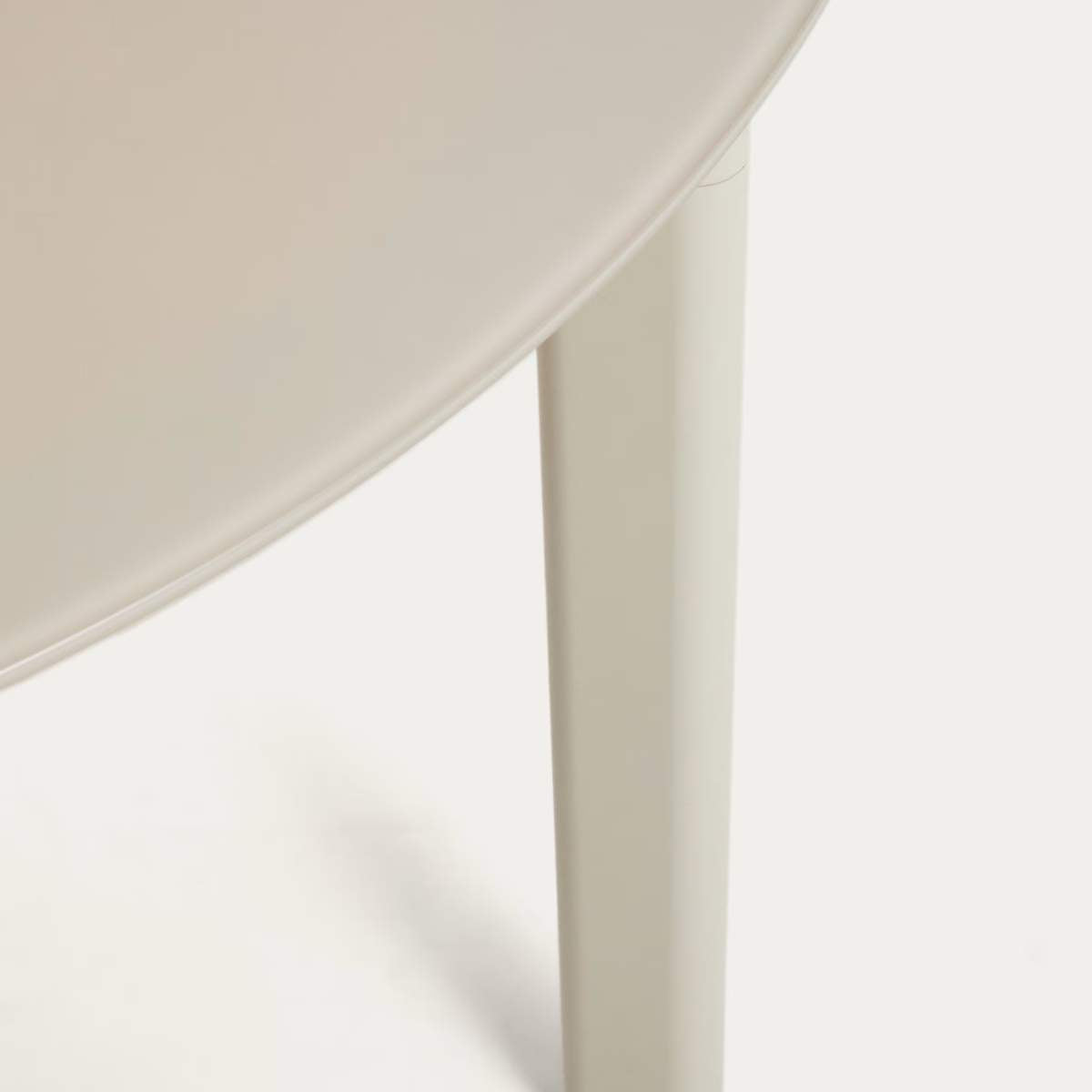 Kave Home Erice oval table in aluminium and ecru tempered glass 180 x 90 cm