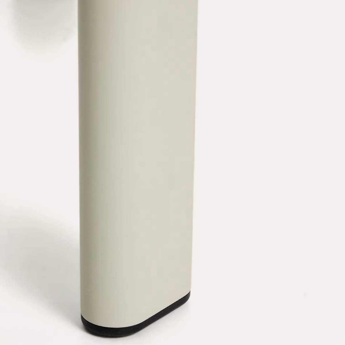 Kave Home Erice oval table in aluminium and ecru tempered glass 180 x 90 cm