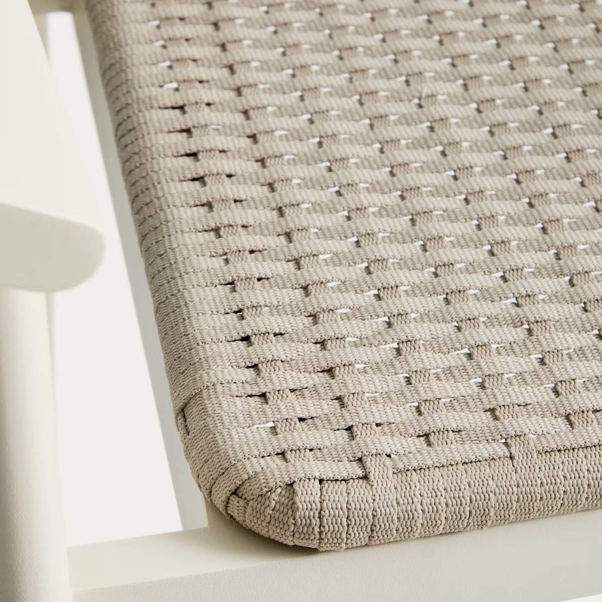 Kave Home Erice stool in aluminium and ecru rope cord 75cm