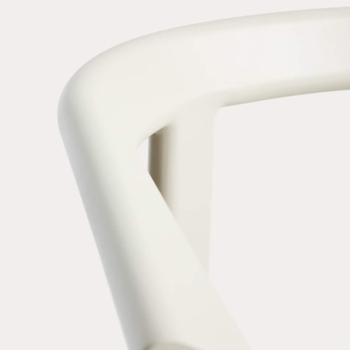 Kave Home Erice stool in aluminium and ecru rope cord 75cm