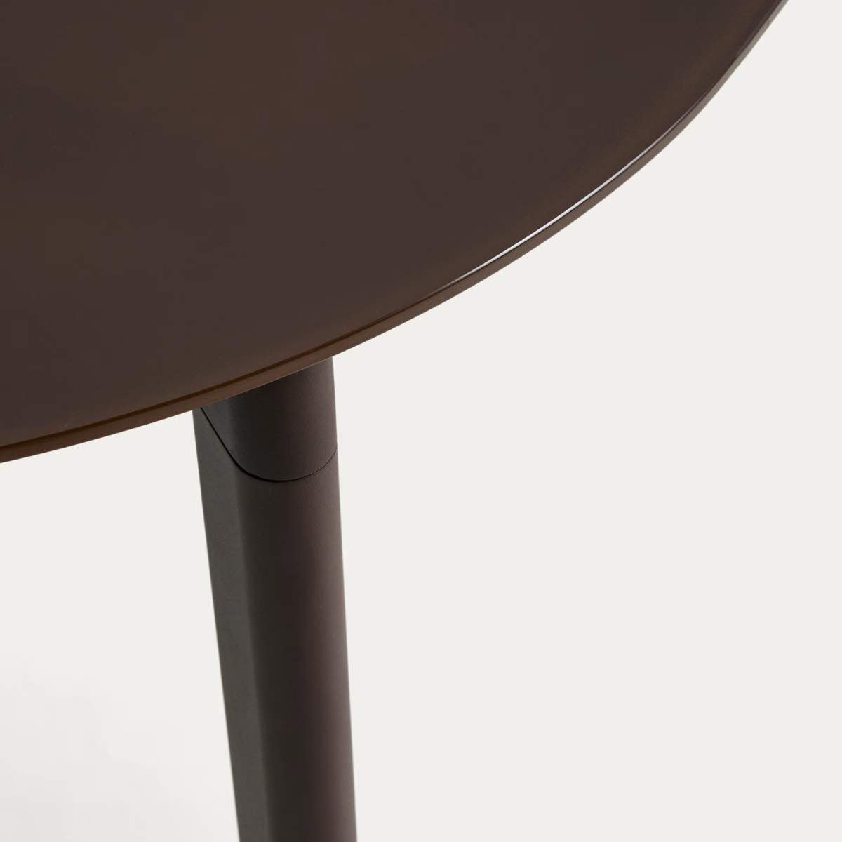 Kave Home Erice oval table in aluminium and ecru tempered glass 180 x 90 cm