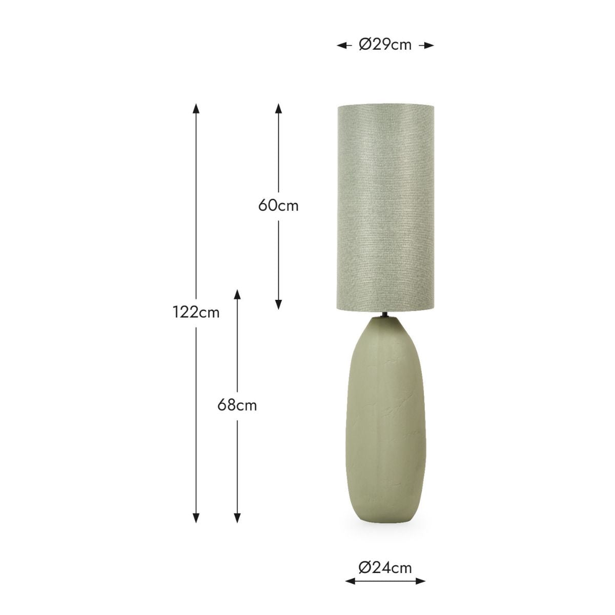 Pacific Lifestyle Erika Sage Vintage Textured Ceramic Floor Lamp
