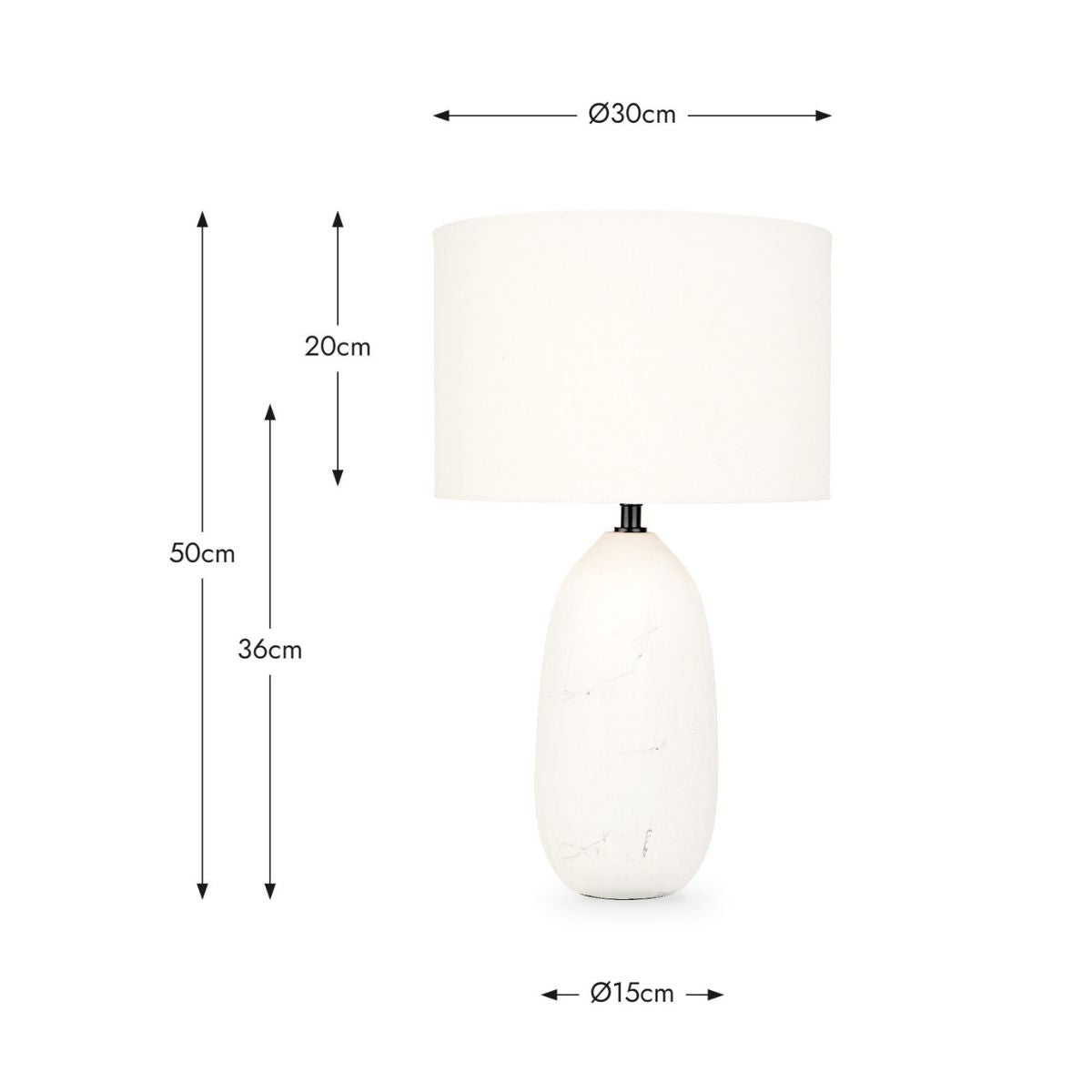 Pacific Lifestyle Erika White Vintage Textured Ceramic Table Lamp