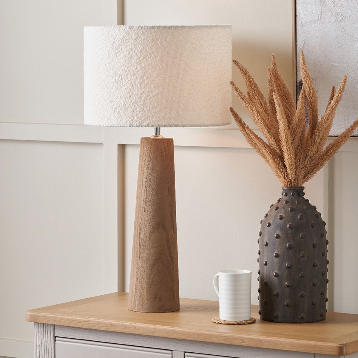 Pacific Lifestyle Esha Natural Conical Wood Table Lamp Base