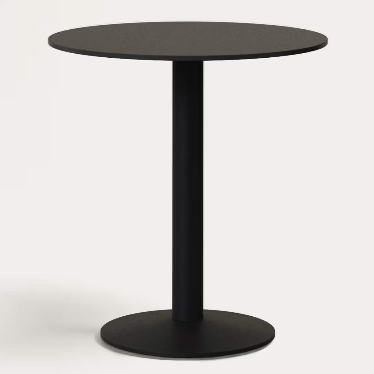 Kave Home Esilda round outdoor table in black with metal leg in a painted black finish, Ø 90 x 70 cm