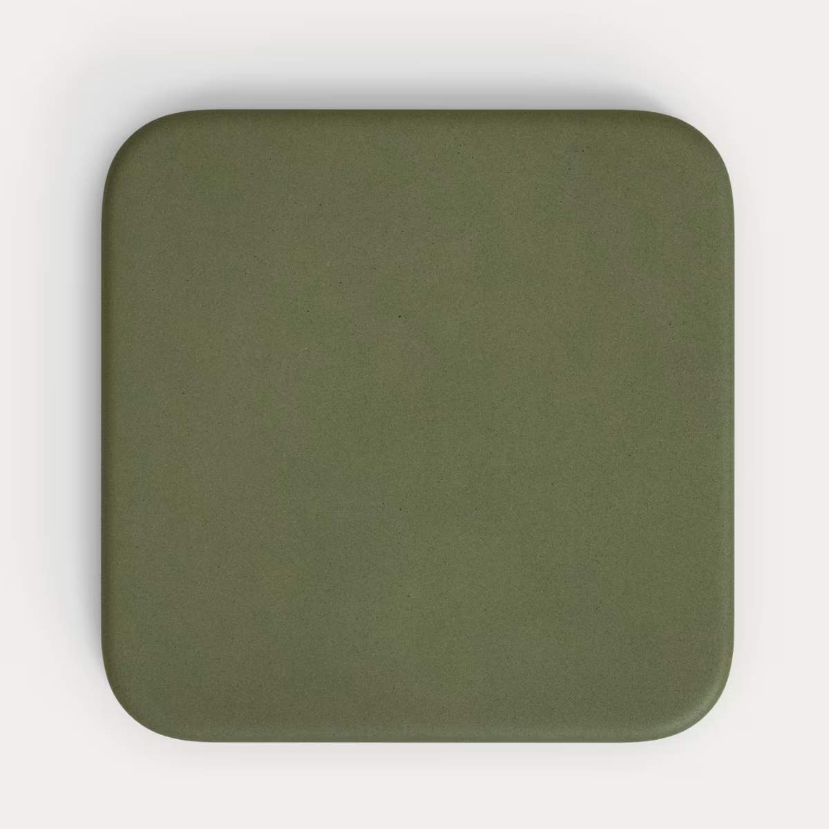 Kave Home Esilda outdoor table with green cement top 70x70cm and green steel base Ø42x45cm