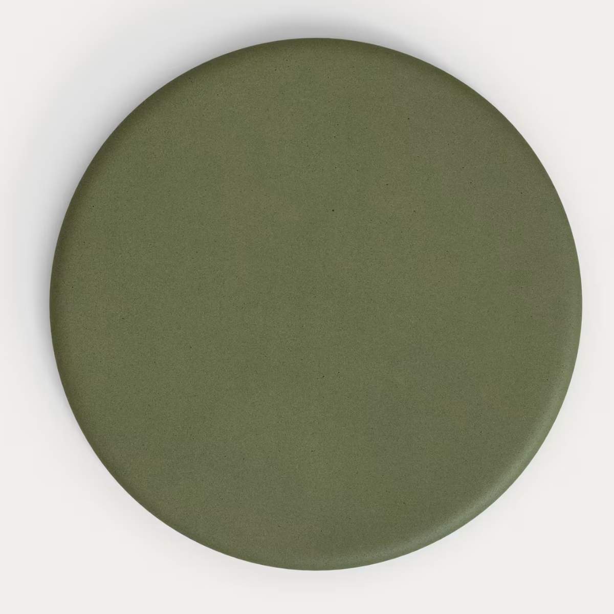 Kave Home Esilda outdoor round table with green cement top Ø70cm and green steel base Ø55x72cm