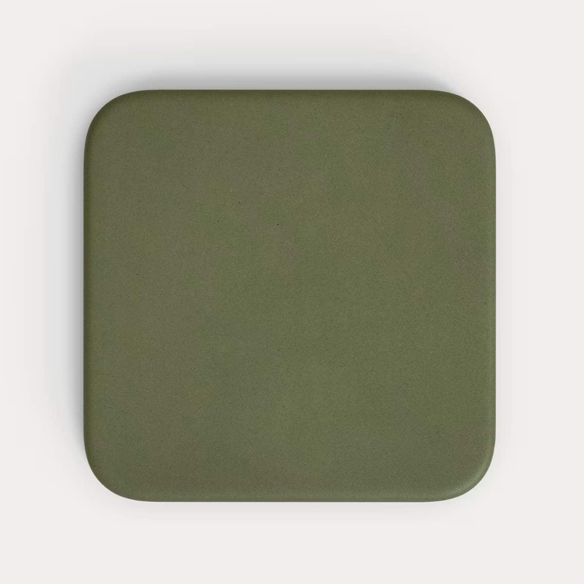 Kave Home Esilda outdoor tall table with green cement top 70x70cm and green steel base Ø55x96cm