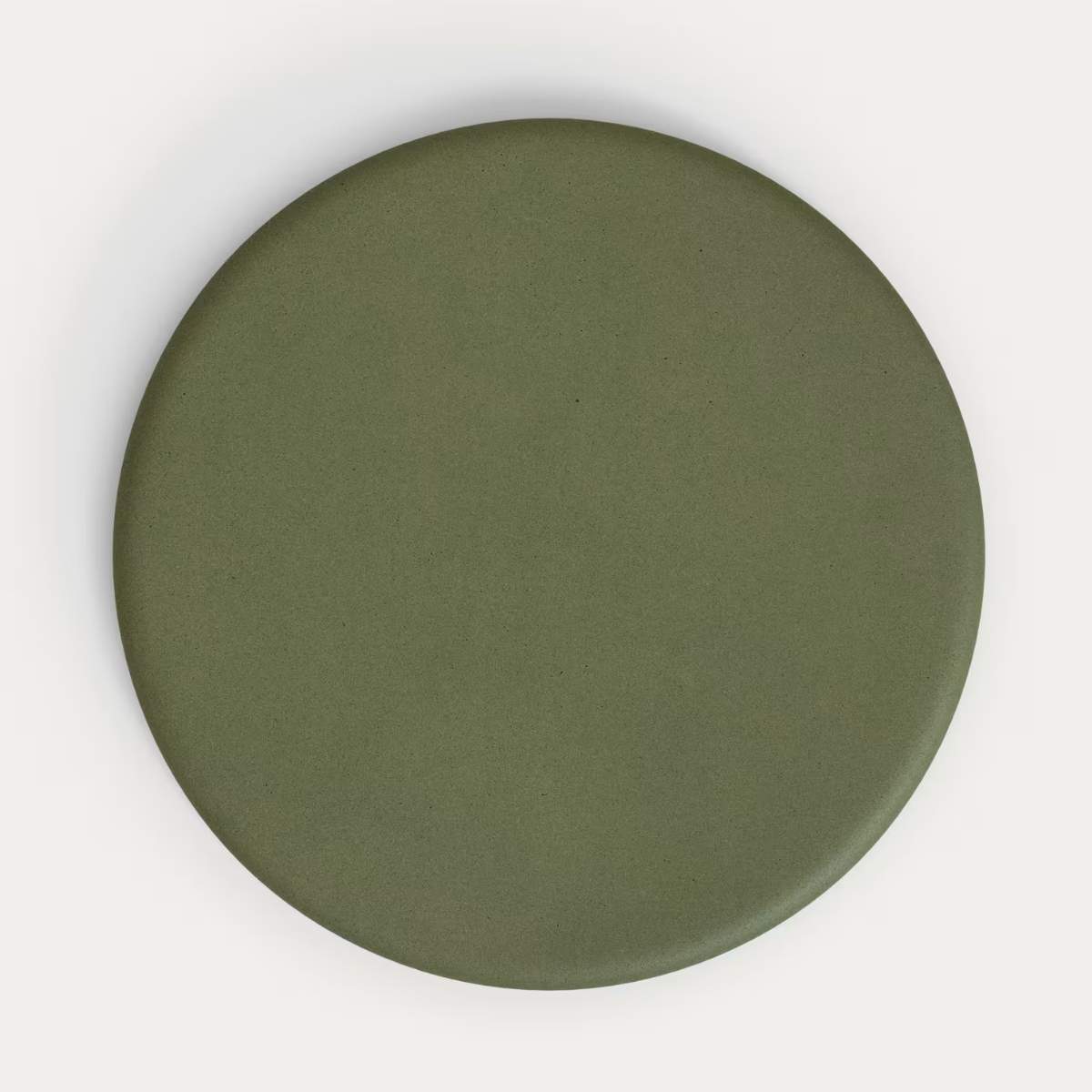 Kave Home Esilda outdoor tall round table with green cement top Ø70cm and green steel base Ø55x96cm