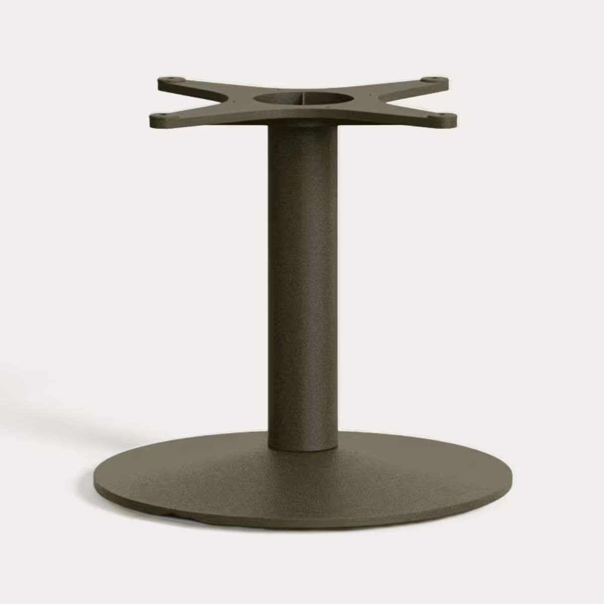 Kave Home Esilda outdoor round table with green cement top Ø70cm and green steel base Ø42x45cm