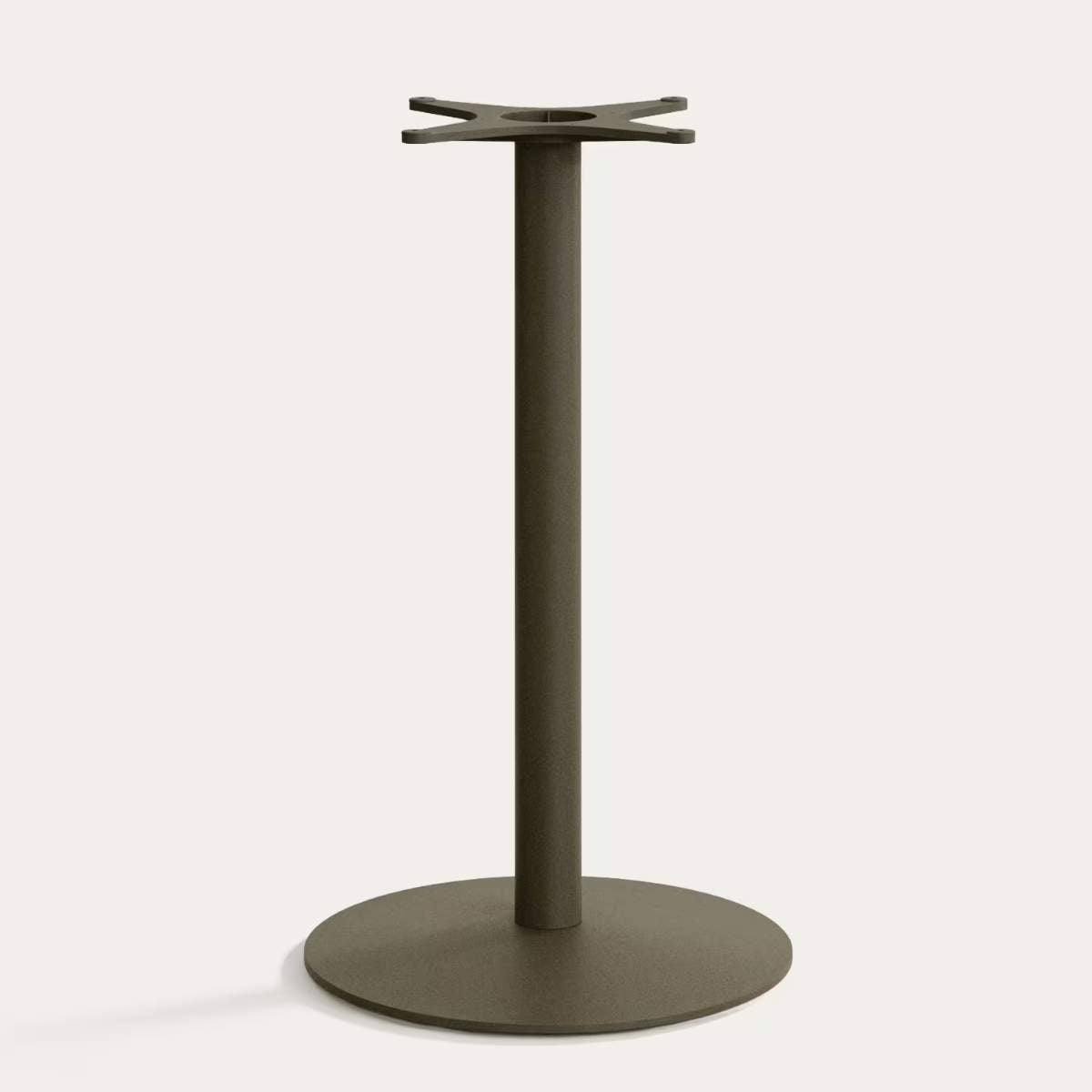 Kave Home Esilda outdoor tall round table with green cement top Ø70cm and green steel base Ø55x96cm