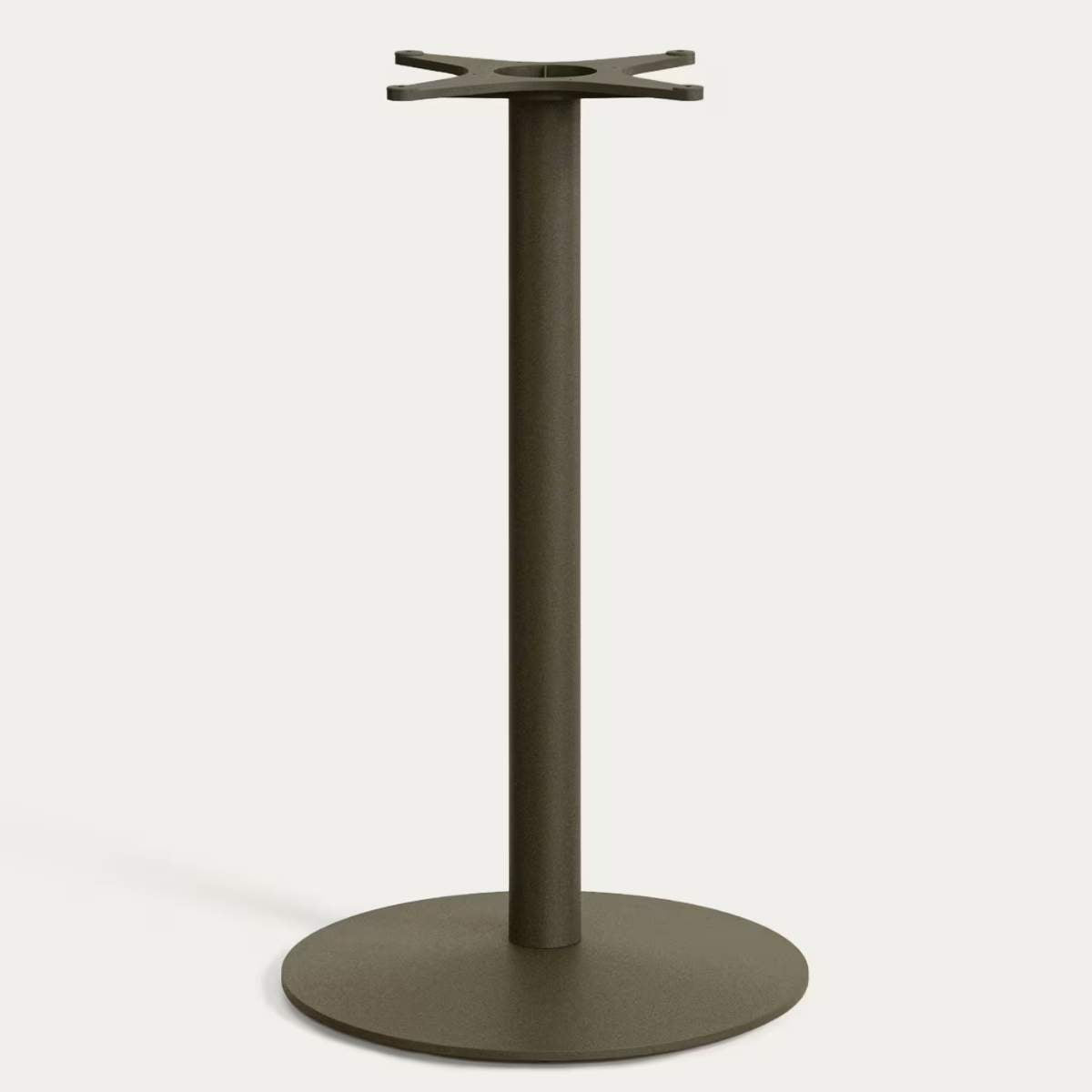 Kave Home Esilda outdoor tall round table with FSC 100% acacia top Ø80cm and green steel base Ø55x96cm