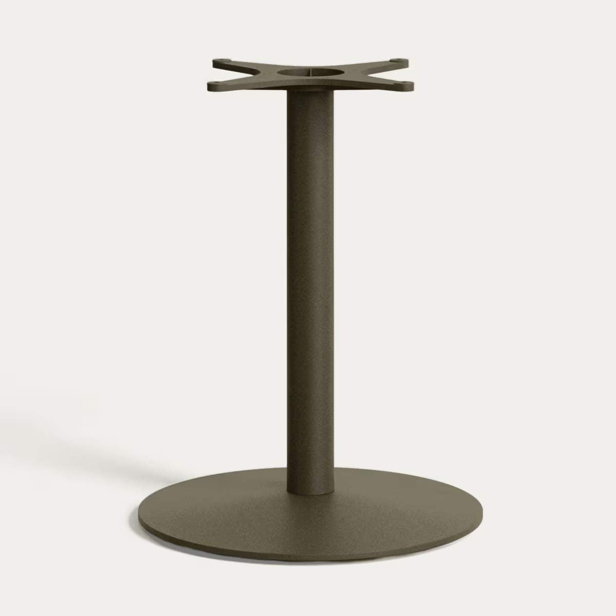 Kave Home Esilda outdoor round table with green cement top Ø70cm and green steel base Ø55x72cm