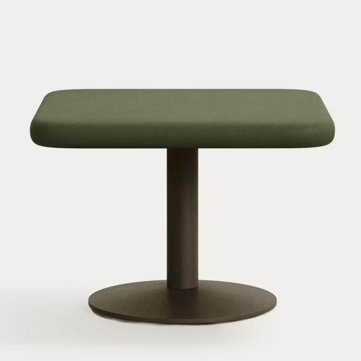 Kave Home Esilda outdoor table with green cement top 70x70cm and green steel base Ø42x45cm